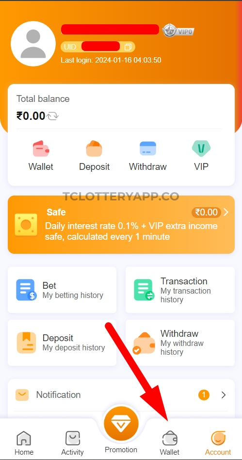 Tclottery-wallet-option